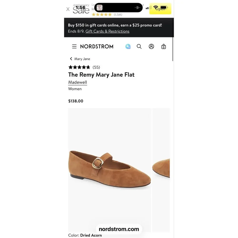 Madewell Women's The Remy Mary Jane Flat Shoes Comfort Dried Acorn Size 8 NWOB